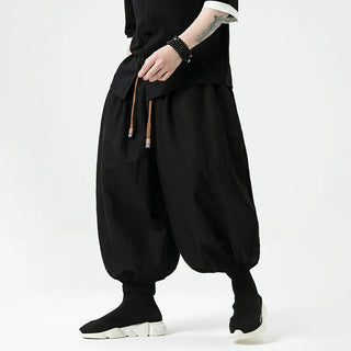Heren Wijd Beenbroek Katoen-Linnenmix Casual Zomerbroek Met Hoge Taille En Ruime Pasvorm