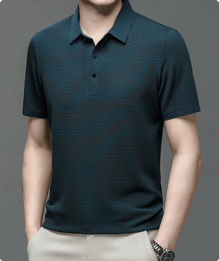 Heren | Polo shirt met textuur voor heren – elegante structuur en klassieke pasvorm