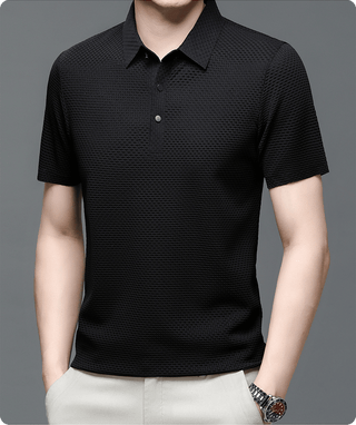 Heren | Polo shirt met textuur voor heren – elegante structuur en klassieke pasvorm