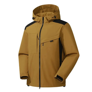 Heren ski-jas met capuchon voor wintercomfort en bewegingsvrijheid Bruingeel