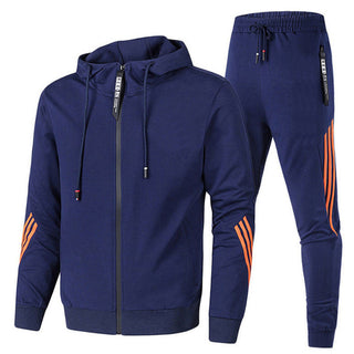 Heren trainingspak. Hoogwaardig materiaal. Tijdloze stijl. marineblauw
