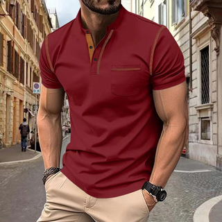 Herenpoloshirt van katoen, blauw. Comfortabel en geschikt voor alle gelegenheden. rood