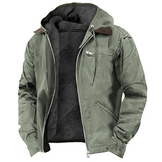 Heren Winterparka met Capuchon, Windafstotend en Warm Groen