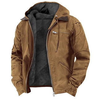 Heren Winterparka met Capuchon, Windafstotend en Warm Bruin