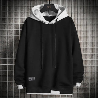 Jens Heren Tweekleurige Hoodie Zwart