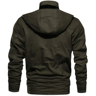 Heren Militaire Jas met Zakken en Capuchon