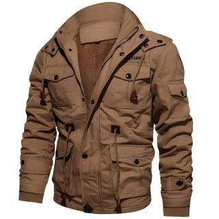Heren Militaire Jas met Zakken en Capuchon