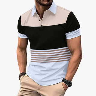 Homme | Heren poloshirt met kleurblokken – moderne stijl en comfortabel katoen