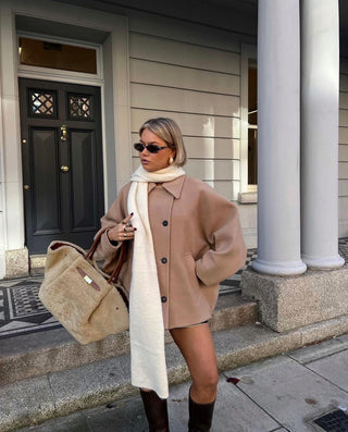 Avenari | Dames Oversized Tussenjas – Wolmix – Dubbelrijig – Boxy Fit – Klassieke Reverskraag