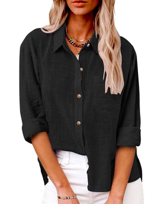 Isana | Damesblouse – Elegante alledaagse stijl, losse pasvorm en maximaal comfort Zwart