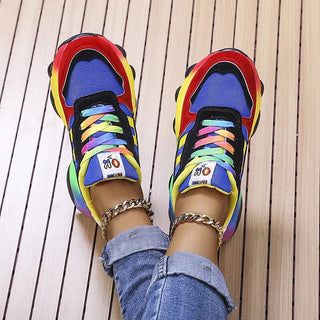 Isolina | Regenboogsneakers Blauw