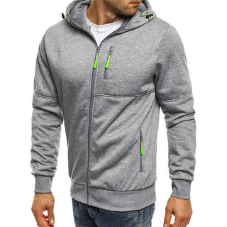 Karl Heren Hoodie met Rits Lichtgrijs