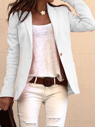 Zahara | Formele damesblazer met reverskraag | Zakken en knopen wit