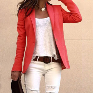 Zahara | Formele damesblazer met reverskraag | Zakken en knopen rood
