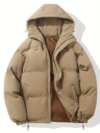 Jas met capuchon, klassiek ontwerp, warme winterjas, winter khaki