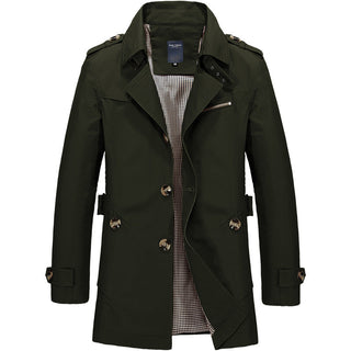 Jens | Herentrenchcoat – Klassiek, stijlvol en veelzijdig legergroen