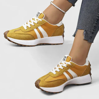 Johanna | Retro Sneakers met Veters Geel