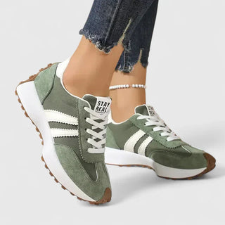 Johanna | Retro Sneakers met Veters Groen