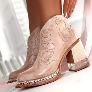 Johanna dames western enkellaarsjes Duin Roze