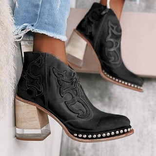 Johanna dames western enkellaarsjes Santa Fe Zwart