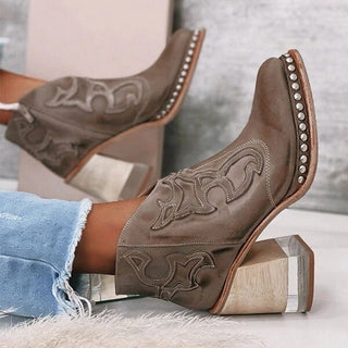 Johanna dames western enkellaarsjes Texaans bruin