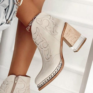 Johanna dames western enkellaarsjes Vegas Wit