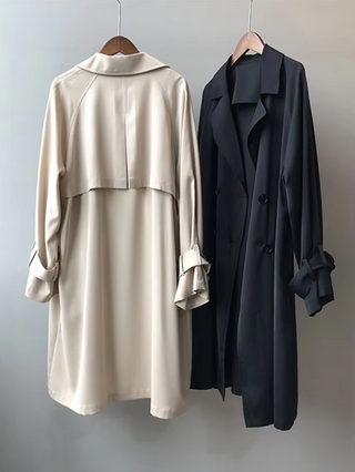 Juliane | Tijdloze lange waterdichte trenchcoat