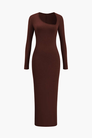 Pamelo | Lange Maxi Jurk Dames - Asymmetrisch Ontwerp met Halssplit Bordeaux