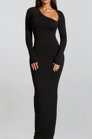 Pamelo | Lange Maxi Jurk Dames - Asymmetrisch Ontwerp met Halssplit