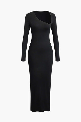 Pamelo | Lange Maxi Jurk Dames - Asymmetrisch Ontwerp met Halssplit