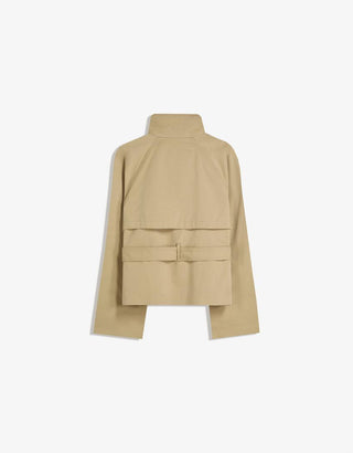 Klassieke en lichtgewicht korte trenchcoat voor de herfst, gemaakt van een katoenmix.