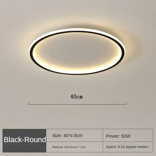 Scandinavische LED Plafondlamp – Modern, Dimbaar & Stijlvol voor Woonkamer, Eetkamer & Gang 40cm Zwart
