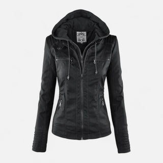 Ancienne Monde | Dames Leren Jas Tijdloze Elegantie Zwart