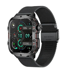 MEELANO Nausfit | Smartwatch | Gør hver dag til en aktiv dag | Opnå dine fitnessmål med lethed Sort mesh bælte