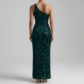 Luma | Dames Maxijurk – Exclusief One-Shoulder Design, Verleidelijke Zijsplit & Nauwsluitend Silhouet