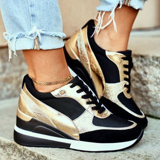 Laura | Hoge Sport Sneakers Goud