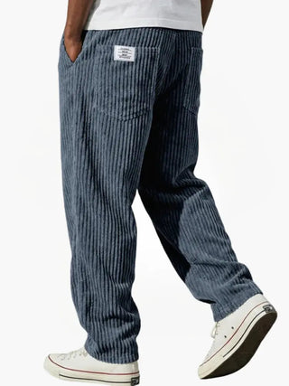 David | Casual Herenbroeken met Elastiek Blauw