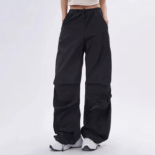 Lenzburg | Dames Oversized Parachute Broek | Zwart Zwart
