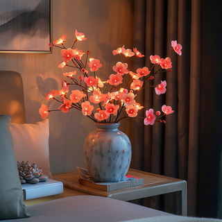 Lichtgevende olijf- of kersenbloesemtak met verstelbare led-lichtbronnen – warm wit, 70-90 cm