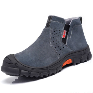 Lichtgewicht, waterdichte kaki veiligheidsschoenen voor comfortabel werk. Grijs