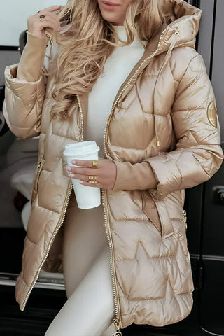 Dames Winterjas met Capuchon voor Warmte en Comfort in Tijdloze Stijl