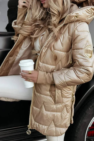 Dames Winterjas met Capuchon voor Warmte en Comfort in Tijdloze Stijl