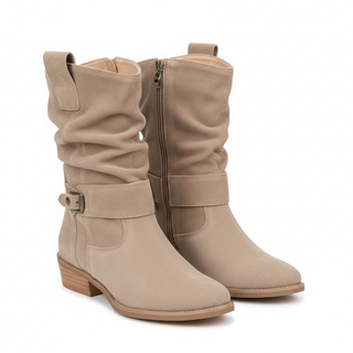 Lina | Comfortabele suède slouch laarzen voor dames