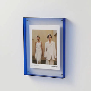 Levendige Acryl Fotolijst met Transparante Gekleurde Randen Blauw