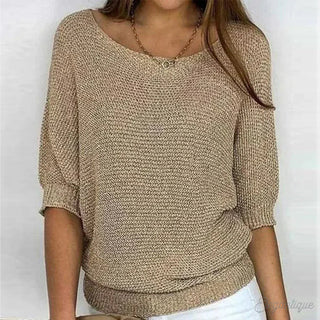 Louisa | Elegante Gebreide Trui Beige