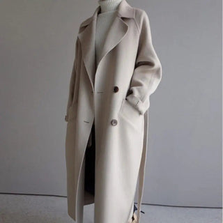 Luré | Lange wollen damesjas Beige