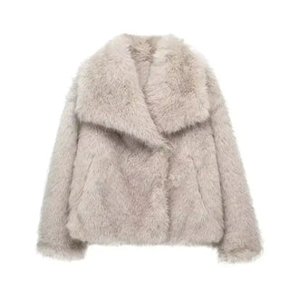 Macy | Luxe damesjas van imitatiebont Beige