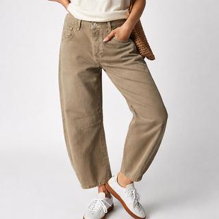 Pasha | Comfortabele, Wijde Broek Dames - Trendy Ballonbroek Beige