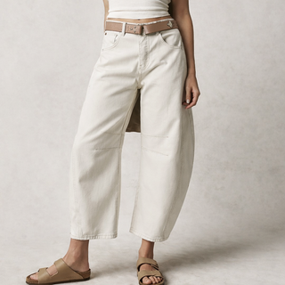 Pasha | Comfortabele, Wijde Broek Dames - Trendy Ballonbroek Wit