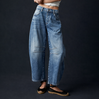 Mae | Comfortabele, Wijde Broek Dames - Trendy Ballonbroek Donkerblauw